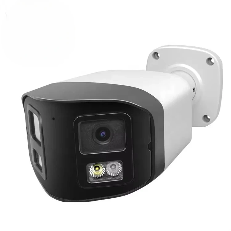 4MP Dual Lens 180 Degree Panoramic Hik Compatible IP PoE Security Camera ColorVu IP66 Two way Audio Outdoor CCTV Bullet Camera