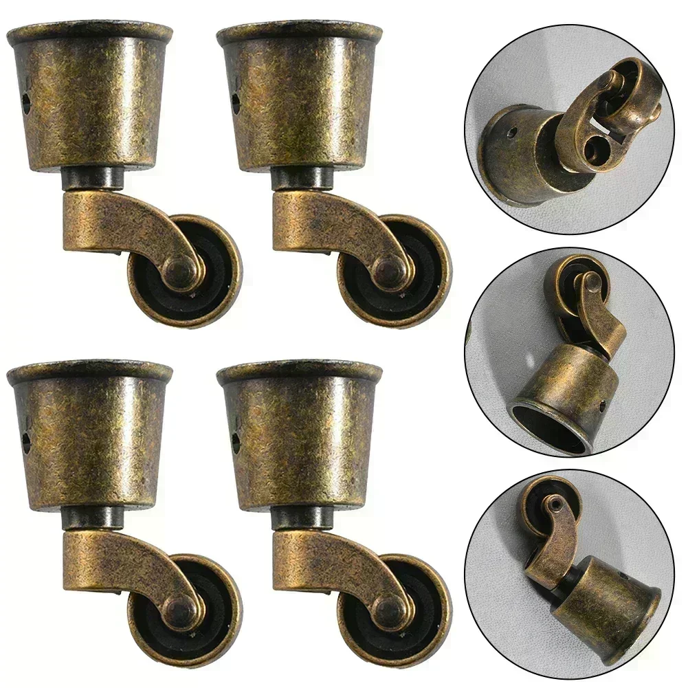 

4Pcs Furniture Casters Wheels Zinc Alloy Swivel Caster Roller Wheels For Sofa Bed Wheels Furniture Accessories