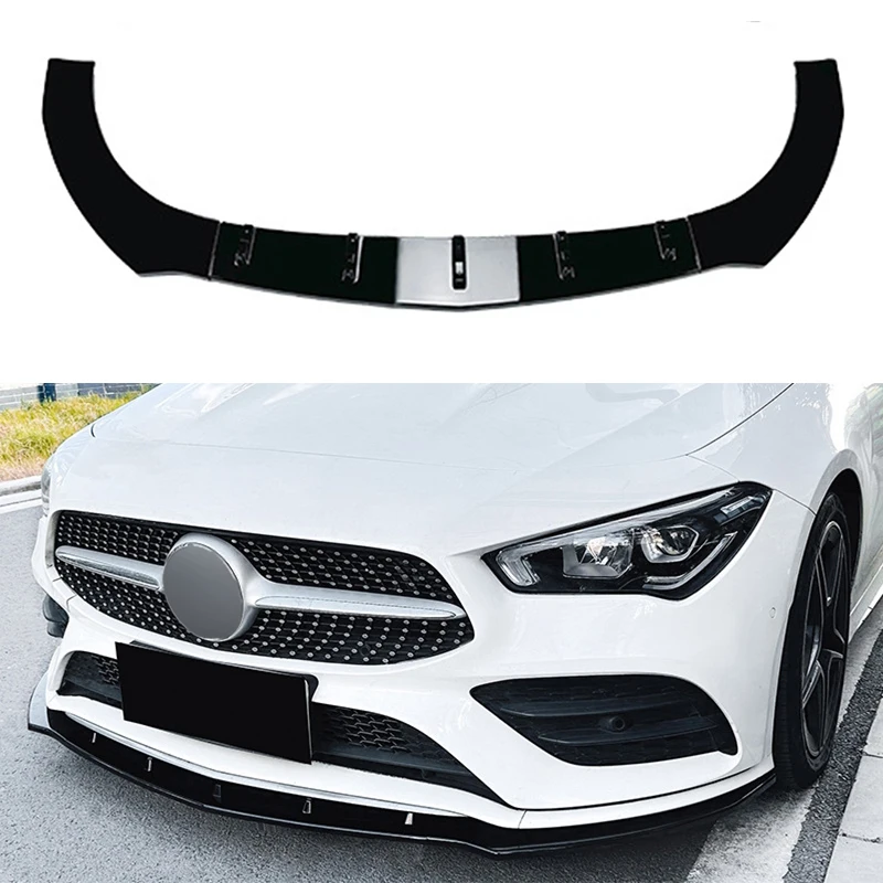 Front Bumper Lip Spoiler Splitter Diffuser Body Kit Tuning Protector Cover For Mercedes-Benz CLA-Class C118 X118 AMG 2020-2023