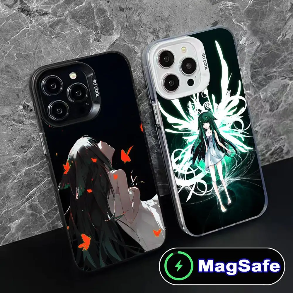 Saya no Uta حافظة هاتف محمول لهاتف آيفون 16 15 14 13 12 11 Pro Max Plus MagSafe غطاء ملون شفاف غطاء فاخر للهواتف المحمولة #3