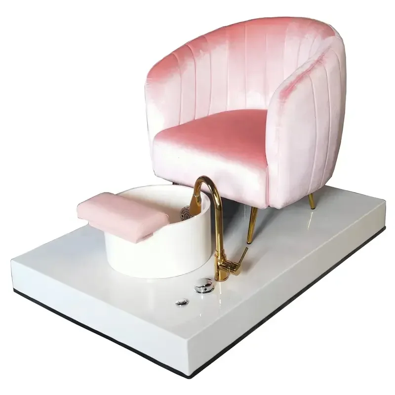 

Hot Pink Nail Salon Foot Luxury Pedicure Chair Bench Massage Pedicure Throne Spa Chair Luxury for Barber Shops