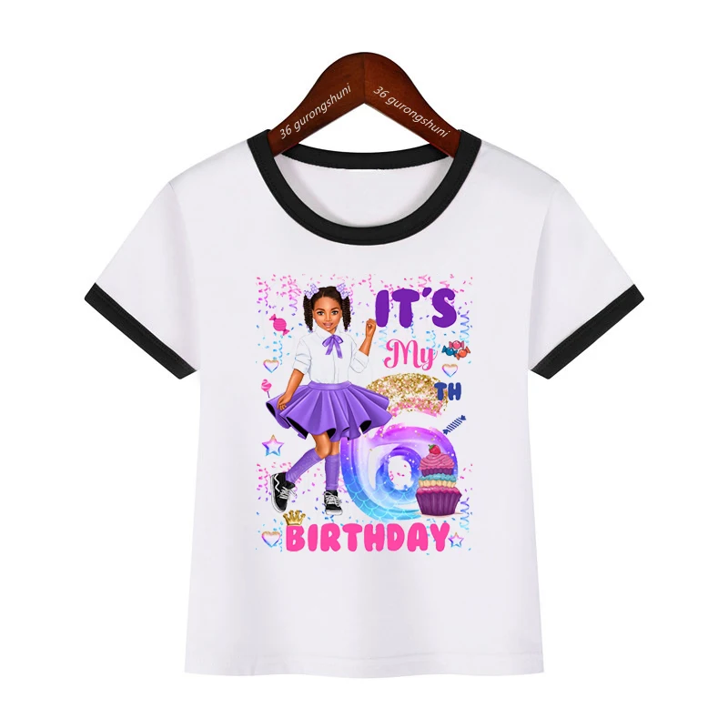 

Black Girl Magic tshirt African American Kids Birthday Digital tshirt Fashion girls t-shirt for kids birthday gift costume tops