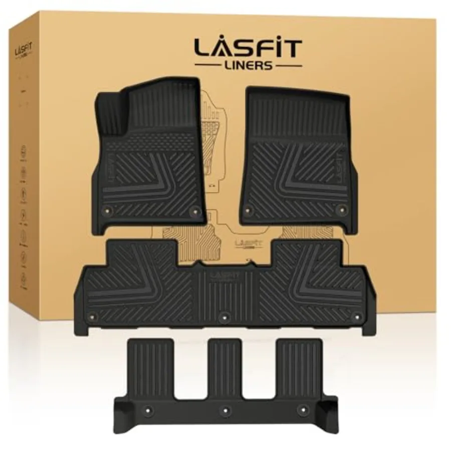 

Floor Mats for Rivian R1S 2022 2023 2024 All Weather Floor Liner TPE Custom Fit Car Mats for Rivian R1S 1st 2nd 3rd Row Rubber