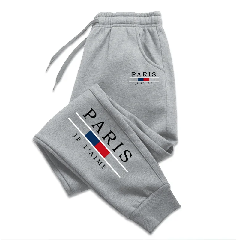 

2025 Fashion Versatile Casual Cotton Men's Trousers Comfortable Sports Street Sweatpants Unisex Autumn and Winter Paris Print