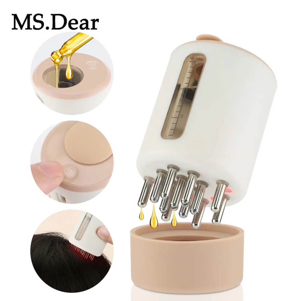 

Electric Intelligence Scalp Massage Applicator Hair Care Essential Oil Ball Massage Light Therapy Vibration Hair Growth Comb