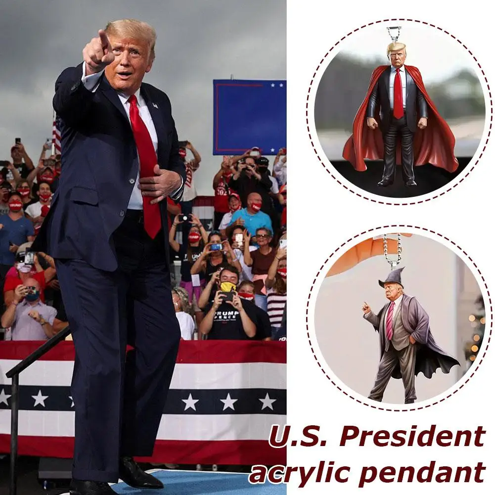 

1pctrump-inspired Acrylic Christmas Decor Hanging Ornament For Car And Tree Perfect Holiday Gift Funny Cartoon Pendant Y8i0