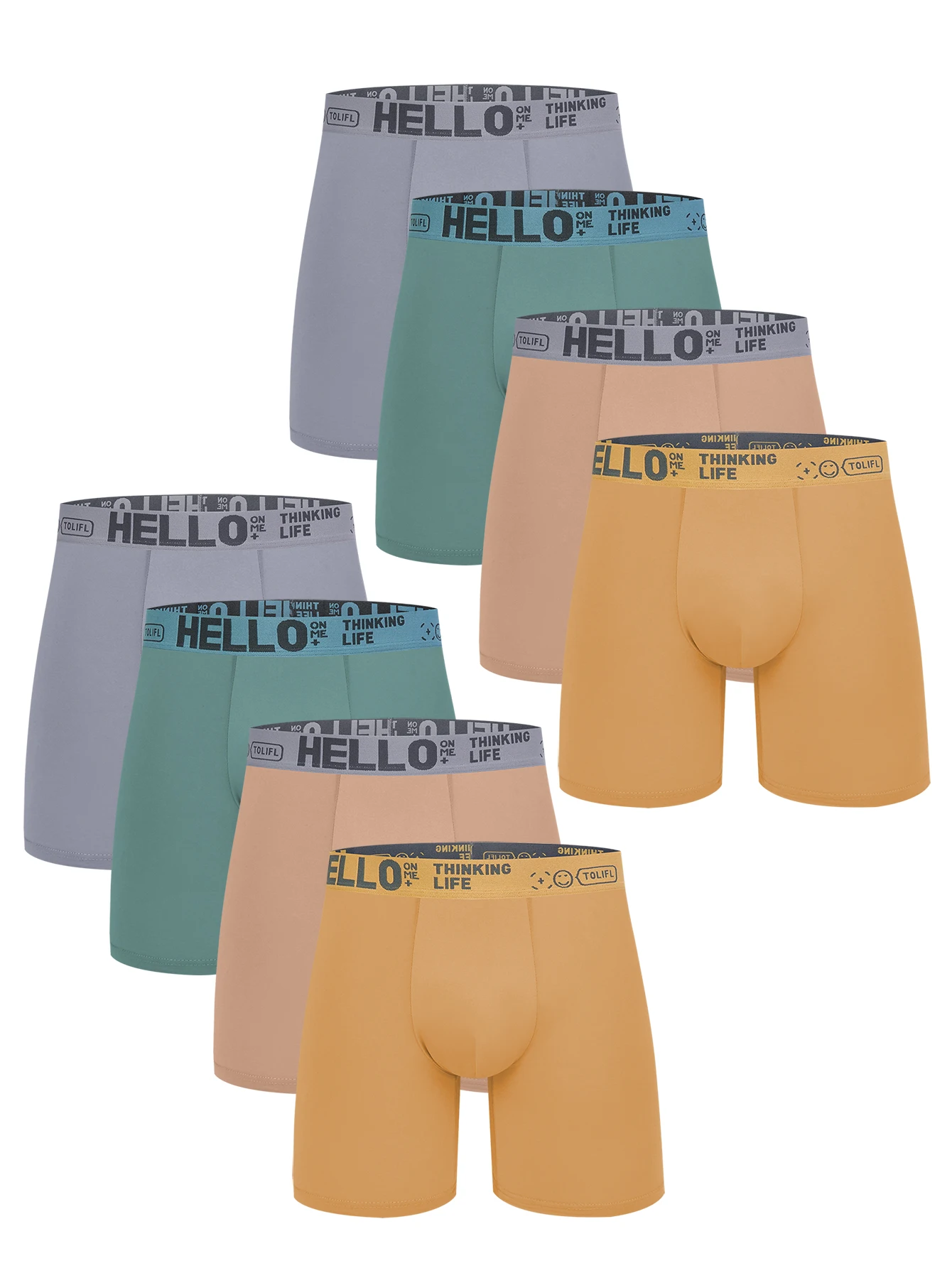 

8PCS Men's underwear mid-waist breathable lightweight boxers boxers letter suit men's underpants in multiple colors S-XXXXL