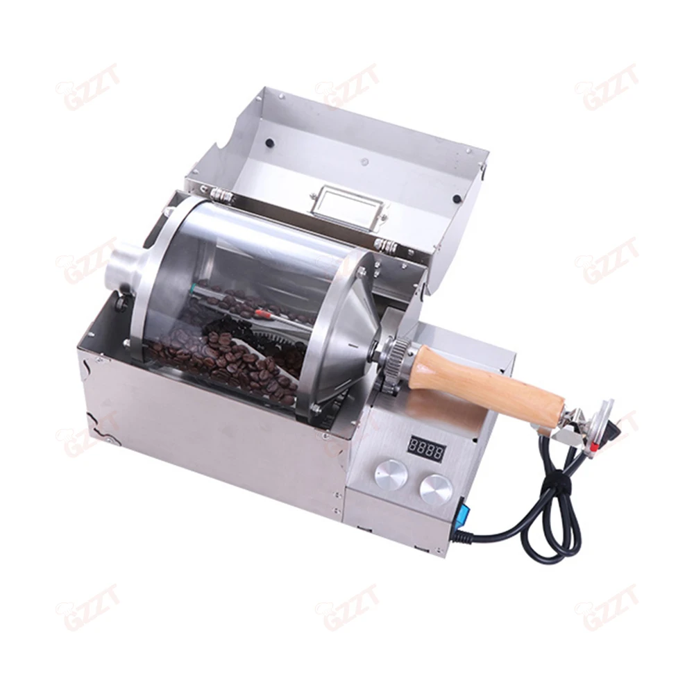 GZZT 400ELCR Multifunctional Electric Coffee Bean Roaster Speed Adjustment 100-300°C 400g Stainless Steel Coffee Roaster
