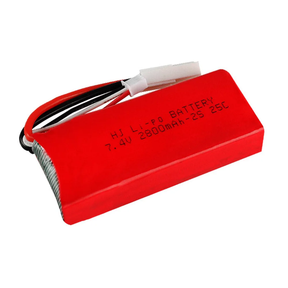 Upgraded 7.4V 2800mAh 2S 25C Replacement Lipo Battery EL-2P Plug for Feilun FT009 RC Boat Spare Parts 7.4V High Capacity battery