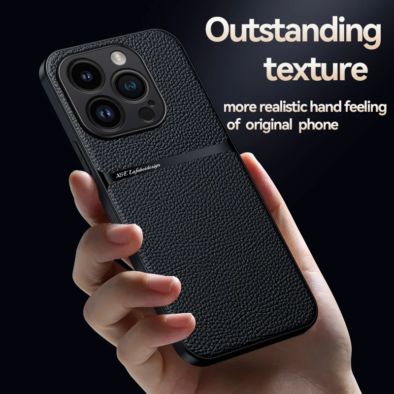 Luxury Magnetic Leather Solid Color Phone Case For iPhone 15 Pro Max Shockproof Back Cover For iPhone 14 13 12 11 Pro Max Plus