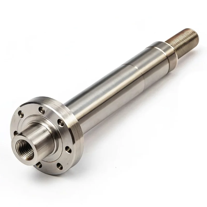Eixo de flange virado CNC de aço inoxidável personalizado Usinagem CNC Eixo usinado polido de aço inoxidável 304 para indústria alimentícia