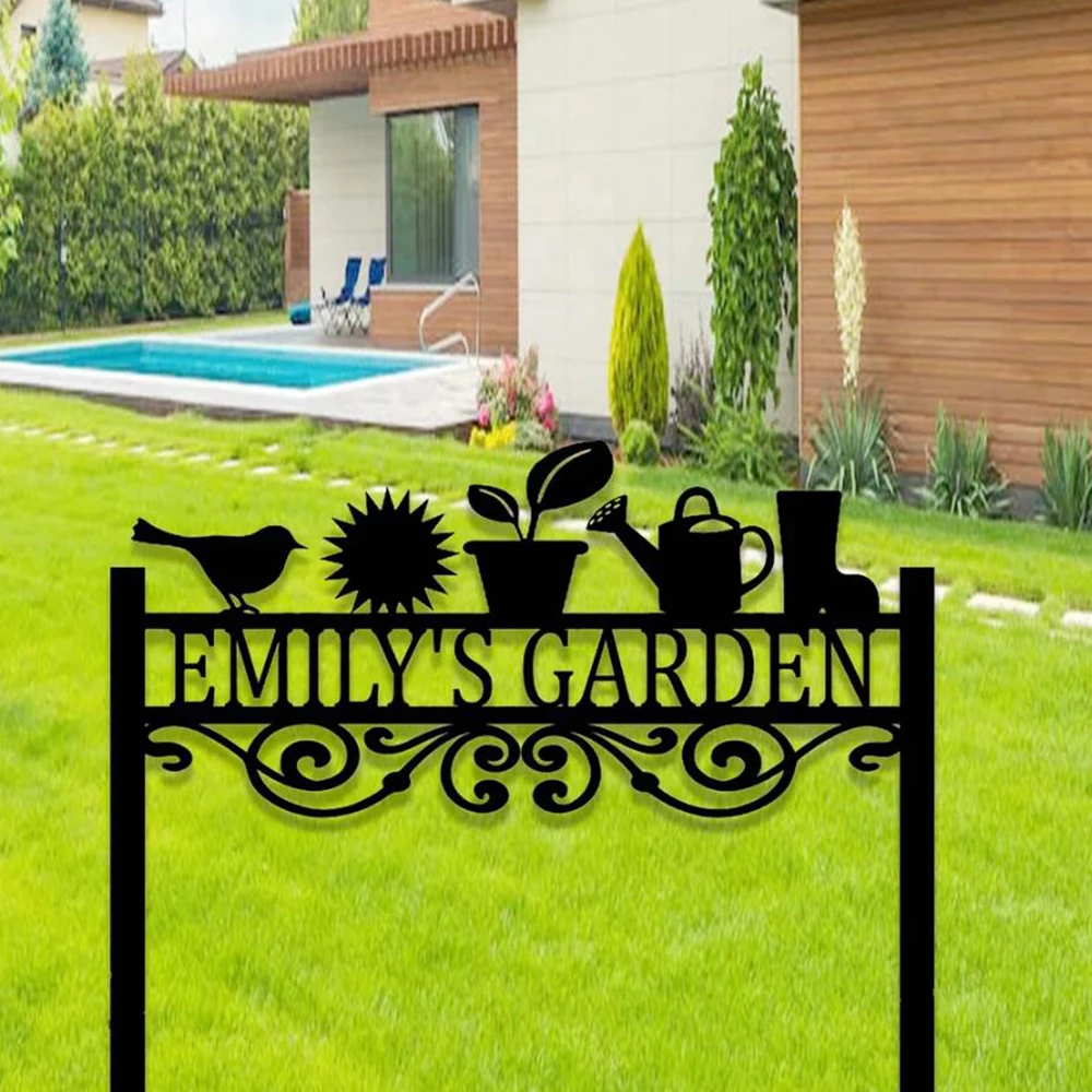 

custom garden flags with stakes, metal garden flags, personalized garden stakes, yard flags, yard decorations, home garden flags