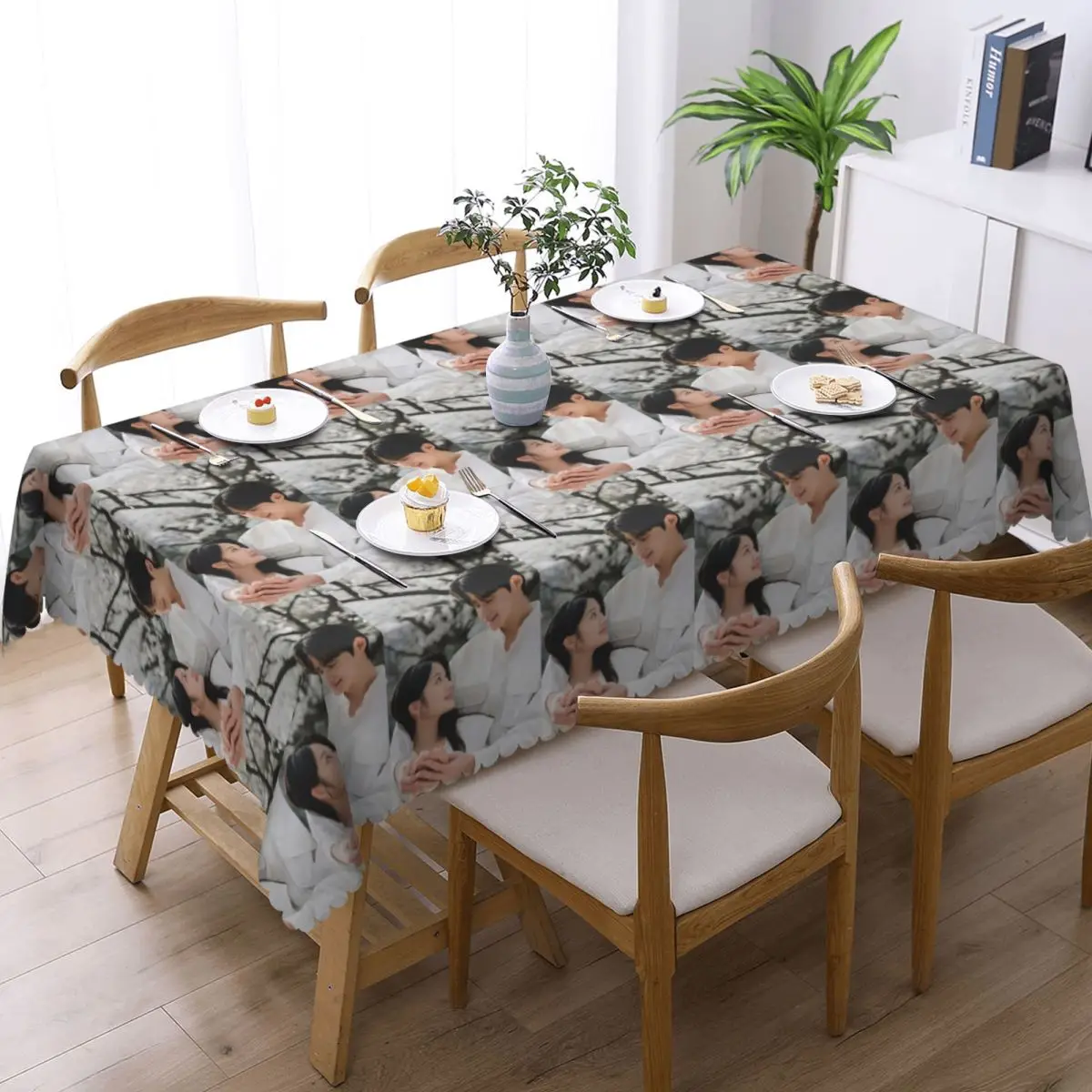 Lovely Runner K-drama Byeon Woo Seok Customized Rectangular Tablecloth Waterproof Table Cover for Dining Events Table Cloth