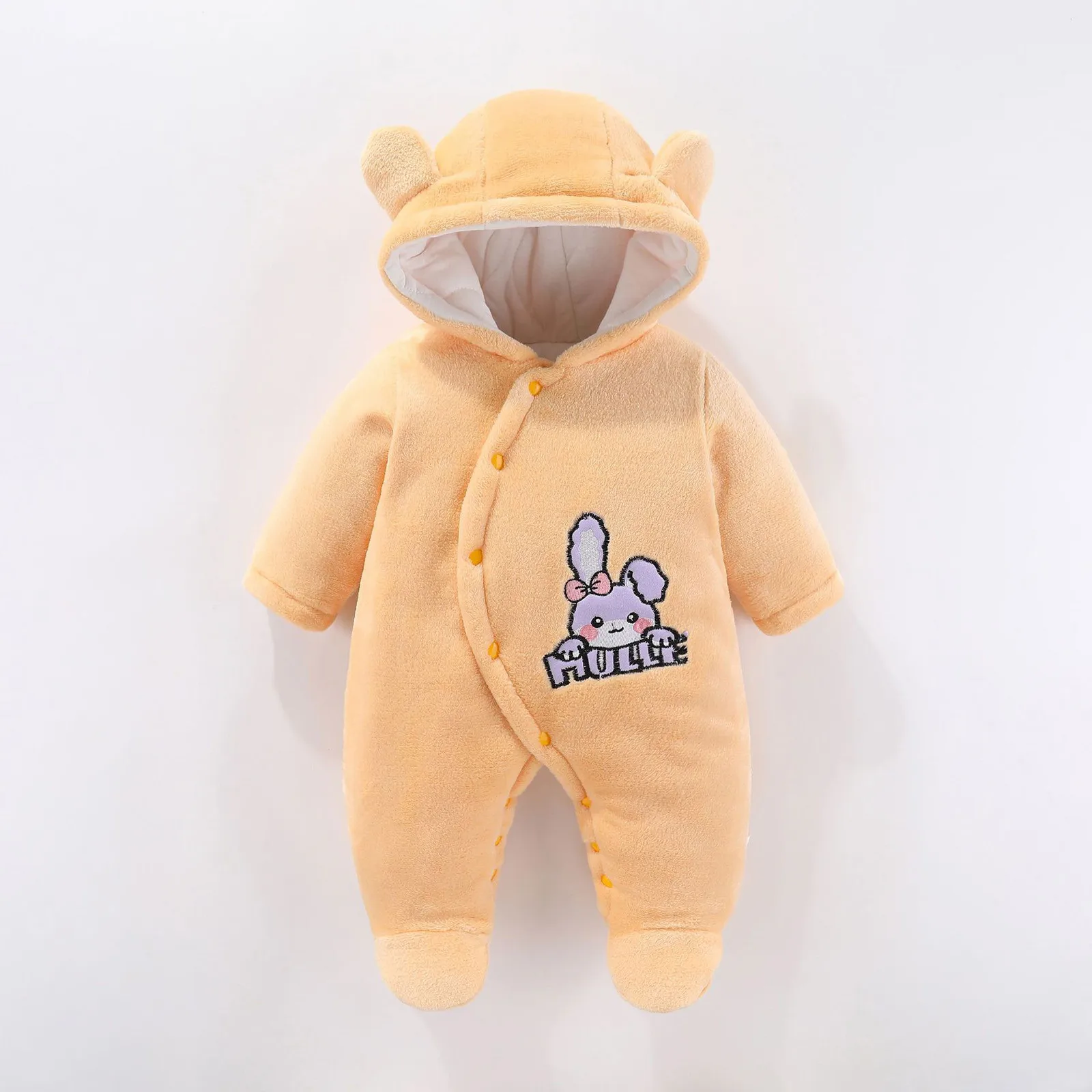 Warm Newborn Baby Clothing Onesie Winter Hooded Infant Romper Thicken Baby Girl Jacket Cartoon Kids Bodysuit Boys Jumpsuit 0-18M