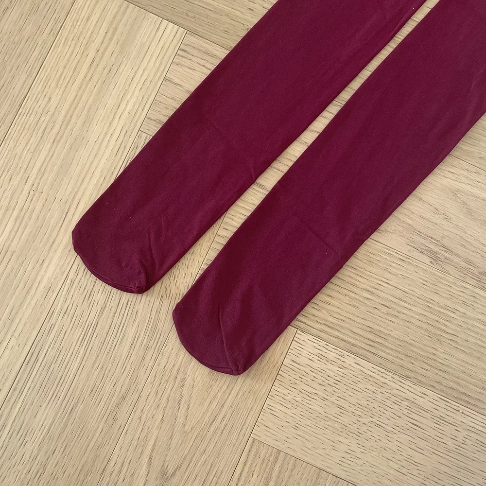 Wine Red Stockings Spring Summer Candy Colored Bottom Pantyhose Trendy British Style Elegant Bottom Tights A Must-have for Women