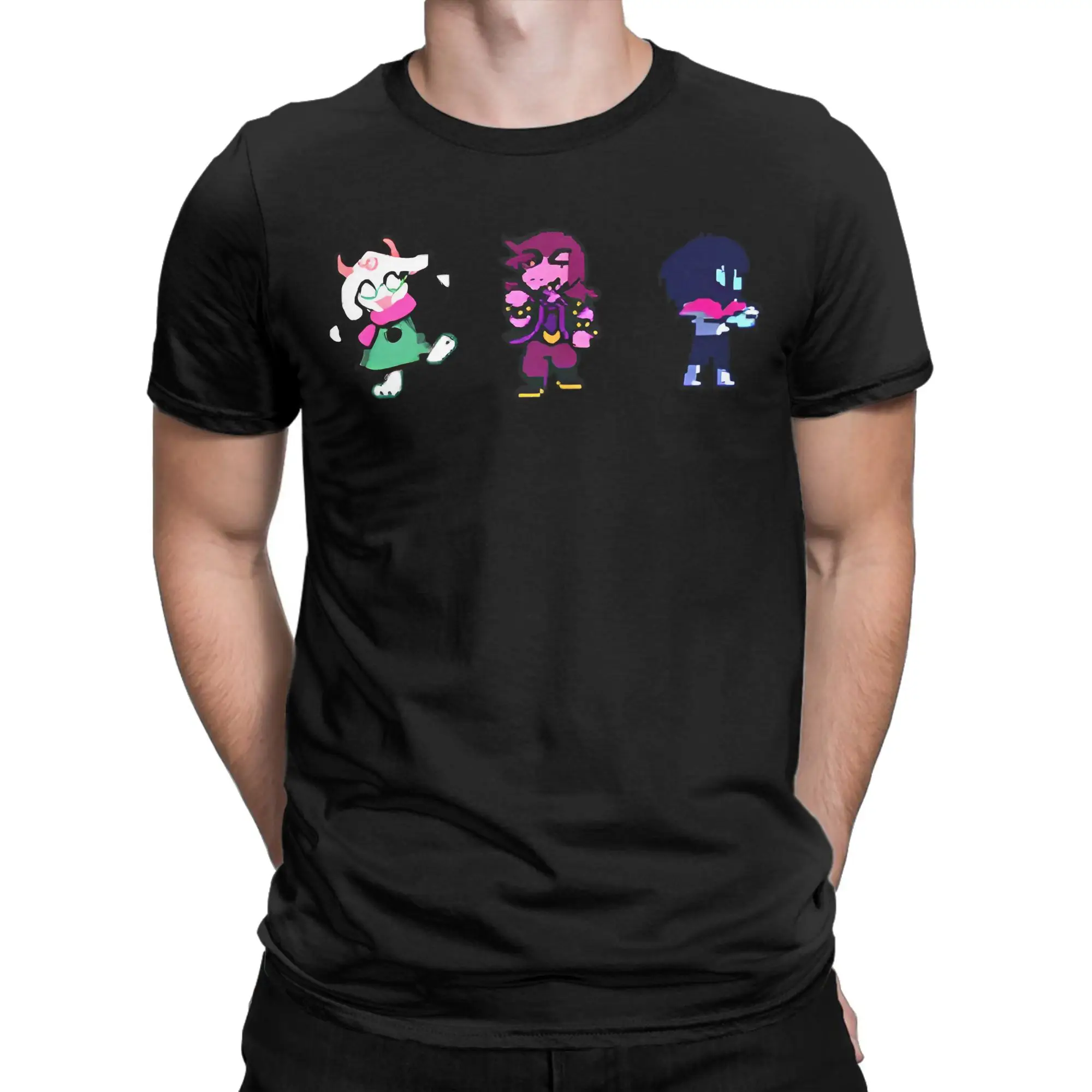 

Футболка Deltarune Chapter 2, летнее трио возвращается! Хлопковые футболки для мужчин, трендовая футболка с принтом, уличная одежда с короткими рукавами, топы
