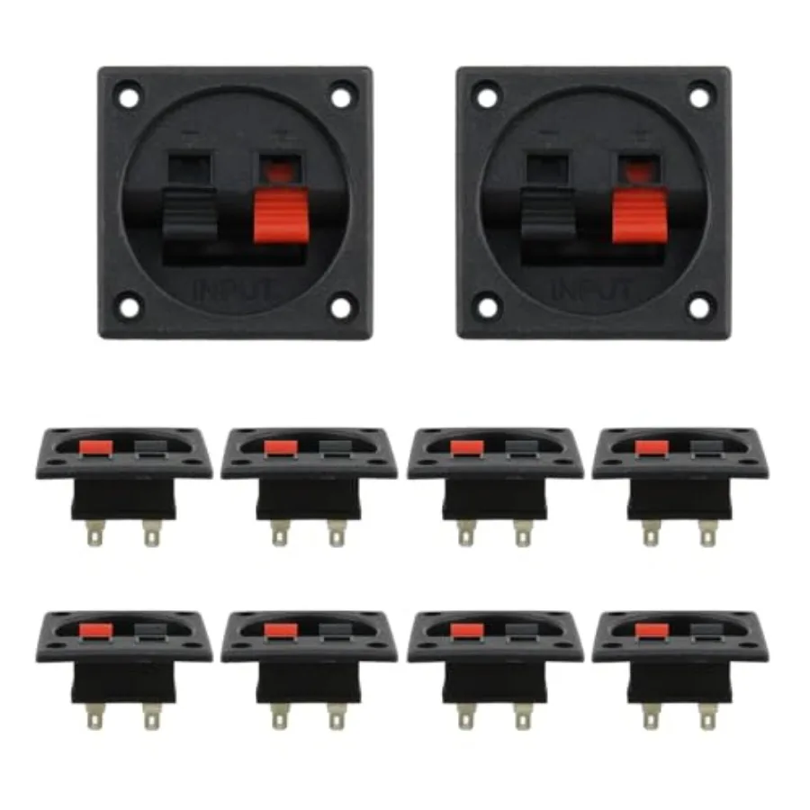 2,24 x 2,24 Lautsprecherbox, Termil-Becher, 2 Positionen, Federclip, Lautsprecherschrank, Polklemmen, 10 Stück, 1,93 lh Durchmesser