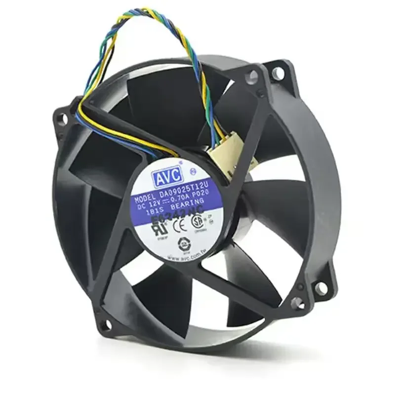 LY original For AVC DA09025T12U 9025 90mm / 80mm x 25mm PWM Round Cooler Cooling Fan 12V 0.70A 4Wire 4Pin Connector cooler