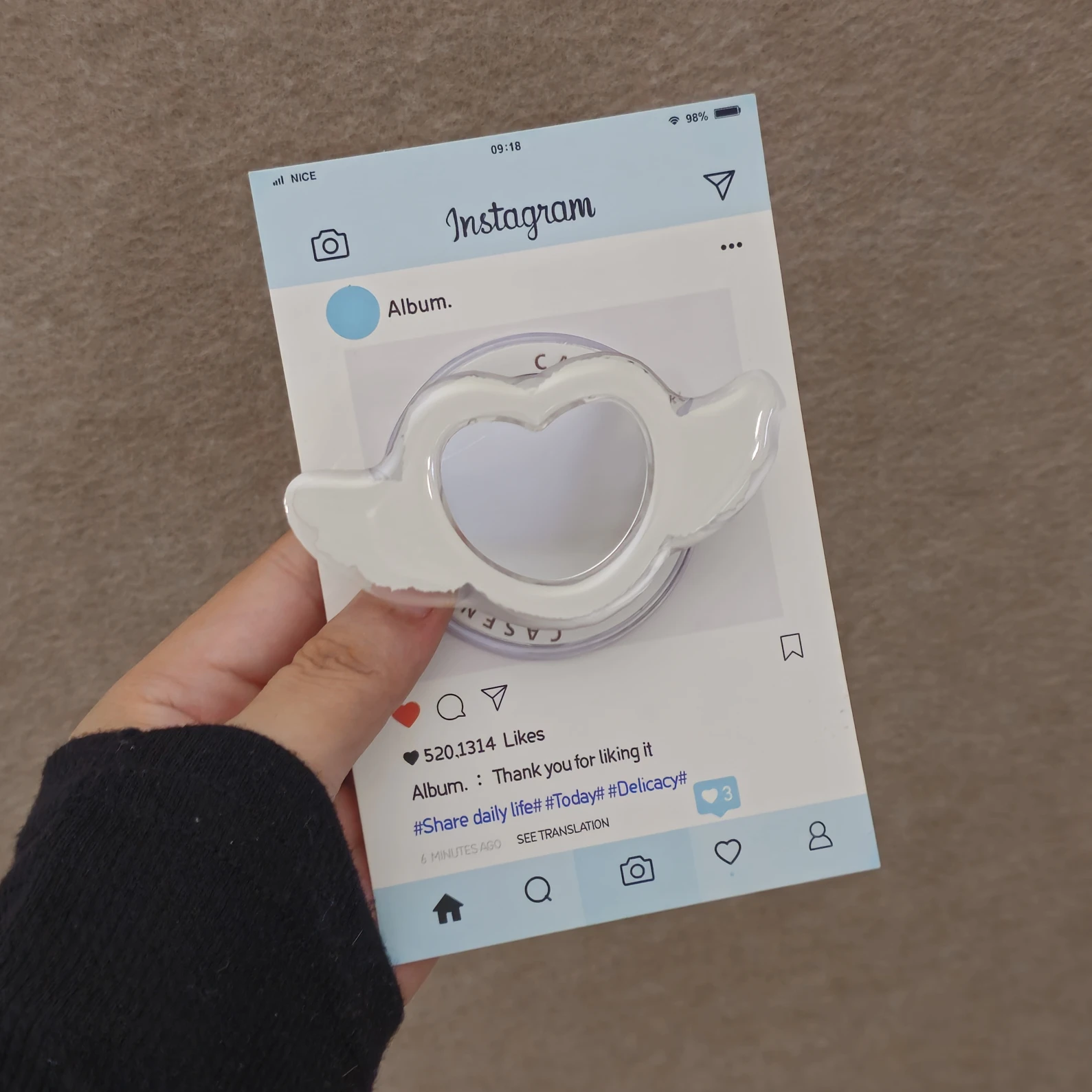 

Зеркало Love Wing для ручек мобильных телефонов Magsafe, съемная магнитная подставка для смартфона, держатель для iphone, аксессуары для планшетов, браслет