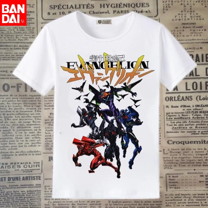 

Футболка Neon Genesis Evangelion «Все боевые модули ЕВА» 2026: летняя аниме-футболка с графическим принтом для мужчин и женщин, повседневные хлопковые топы