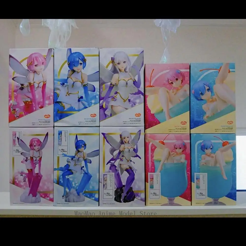 متوفر في المخزون الأصلي elCOCO رام كريم الصودا ريم ملابس رياضية إميليا جوهرة الأميرة 1/7 أنيمي الشكل البلاستيكية نموذج اللعب جمع الحلي