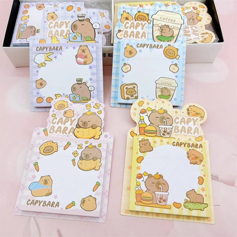 24pcs/lot Kawaii Capybara Memo Pad Sticky Note Creative N Times Stationery Label Notepad Bookmark Post School Supplies