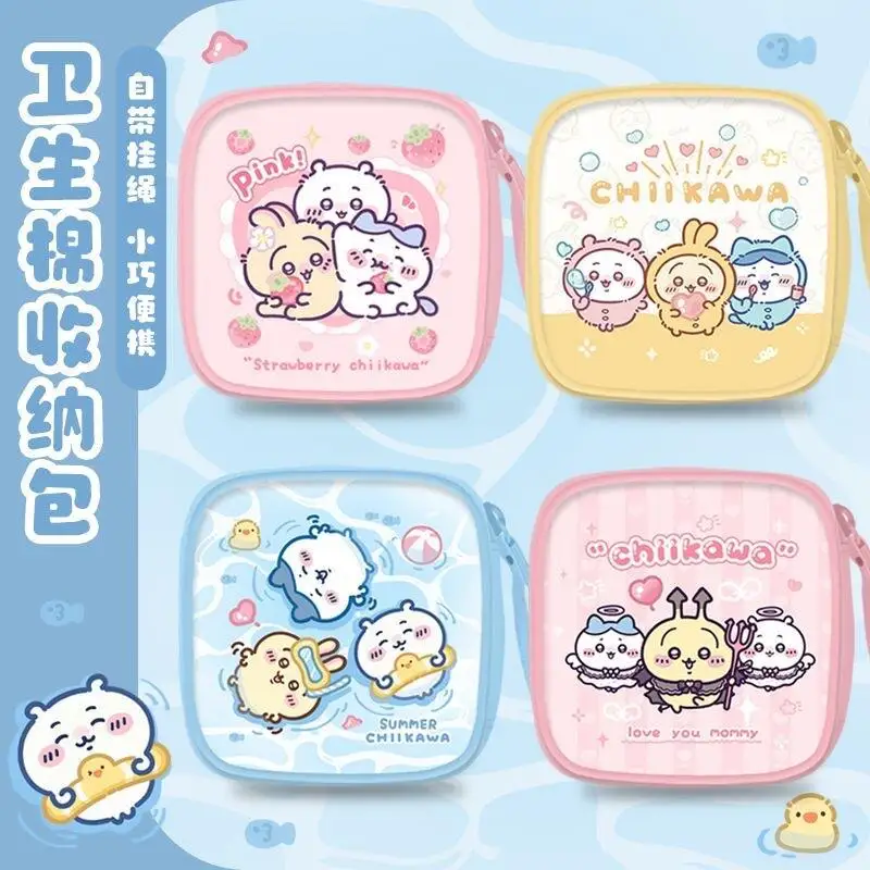 Chiikawa Portable Sanitary Napkin Storage Bag New Style Portable Leather Large Capacity Student Menstrual Bag Bags for Woman