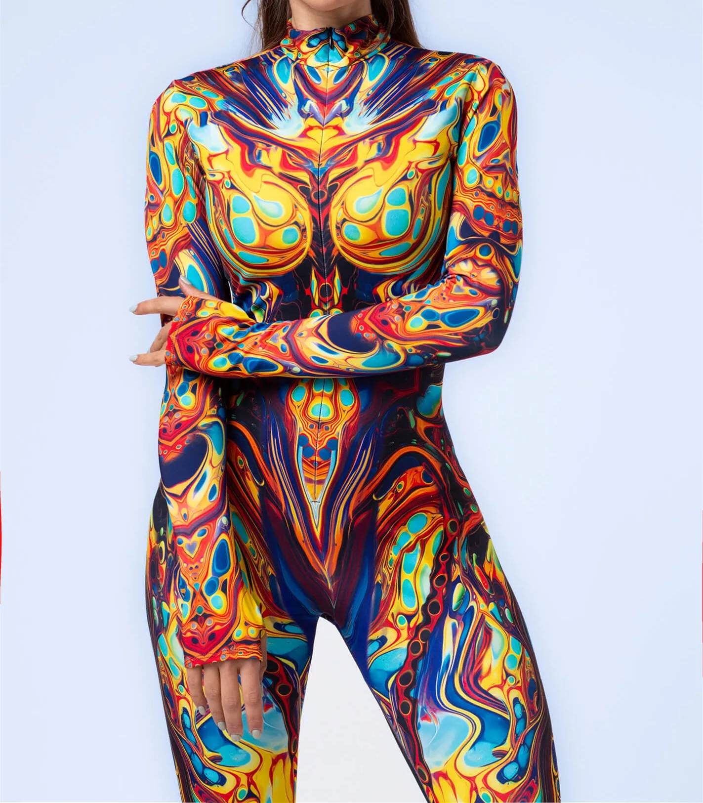 Damen Festtags- und Festival-Aerial-Yoga-Jumpsuit Halloween-Party-Kleidung Karneval Morphsuit Cosplay Einzigartiges Kostüm Bodysuit Zentai – Detail 12