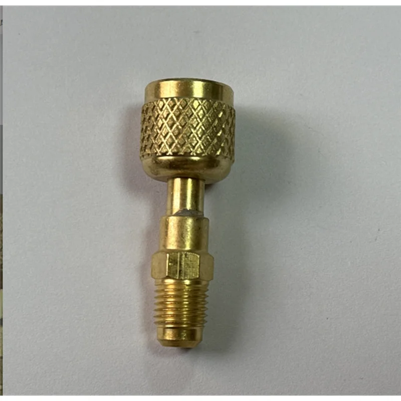 

Латунный переходник GYTB-R32 R454B — для резервуаров R-454B/R-32, внутренняя резьба 1/4 дюйма на наружную резьбу 1/4 дюйма