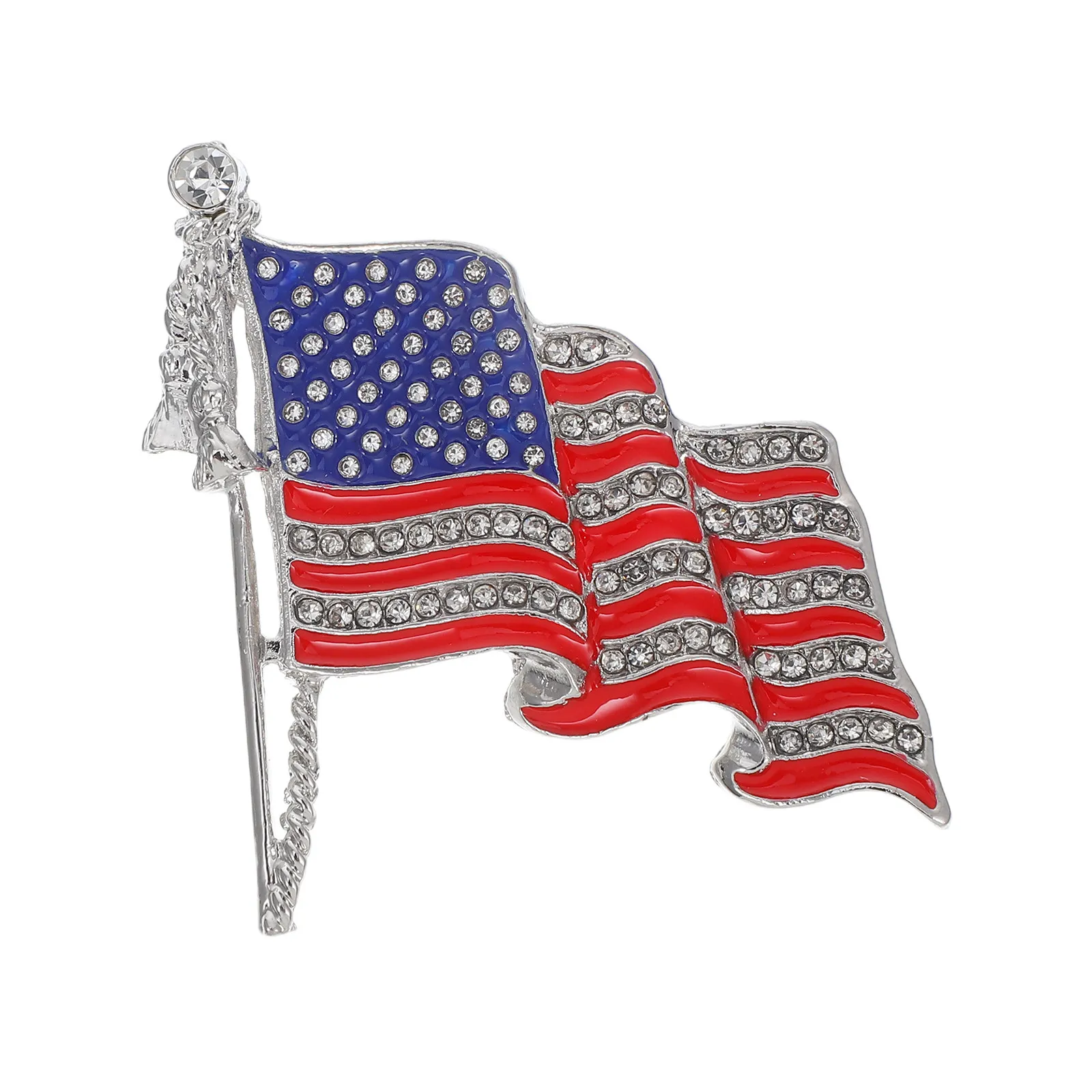 American Flag Breastpin Stylish Patriotic Brooch for Jacket Blazer Hat Tie Daily Wear Or Special Events Like Fourth of July