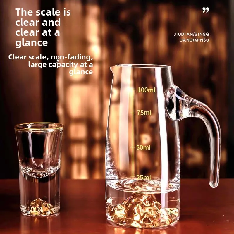 Light luxury crystal glass gold foil Baijiu cup set