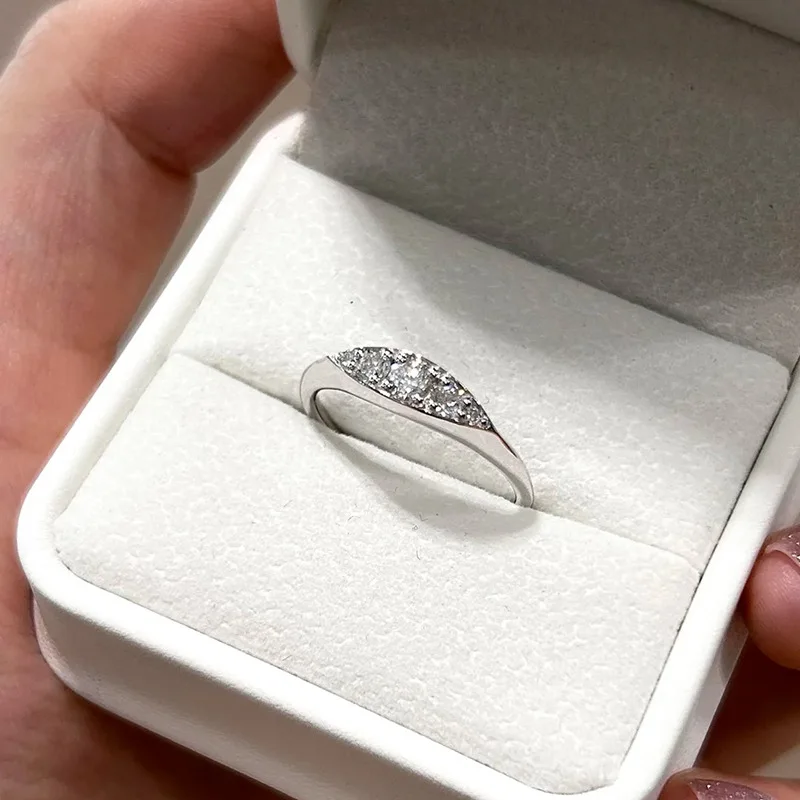 Simple Eternal Zircon Ring Sparkling Simple Wedding Ring Ladies Exquisite Jewelry Gift Gothic