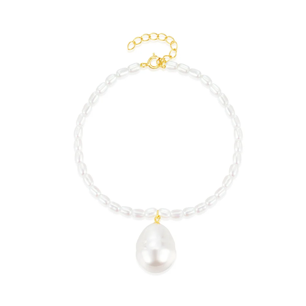 Aide 925 Sterling Silver Big Irregular Pearl Bracelets For Women Girl Fine Bracelet Party Wedding Jewelry Gifts pulseras mujer image 6