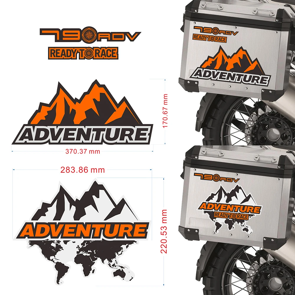 Stickers For 790 Super 790 Super ADV Adventure Motorcycle Aluminum Decal Travelled Box Panniers Luggage Side Tail Top Cases