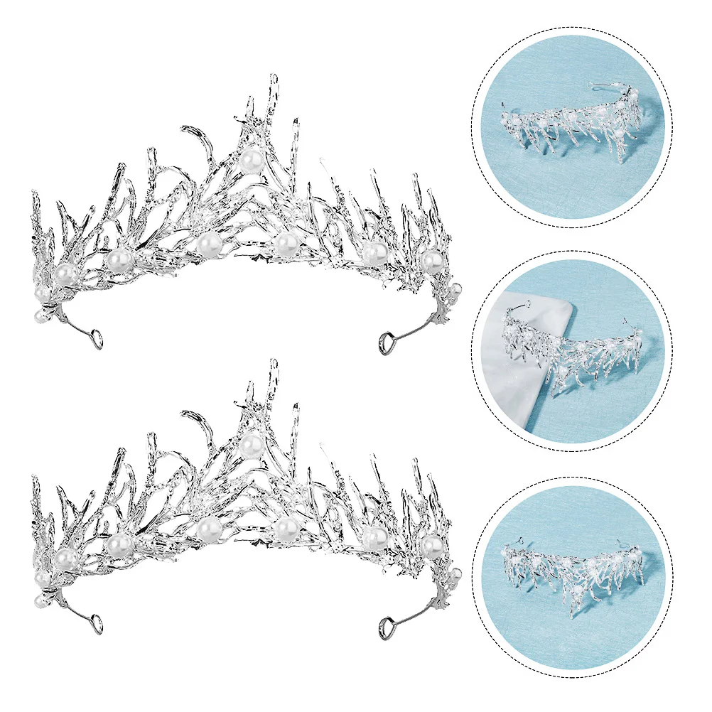

1Pcs Vintage Baroque Branch Crown Hairpiece Durable Bridal Headband for Wedding Banquets Parties Bride Vintage Crown