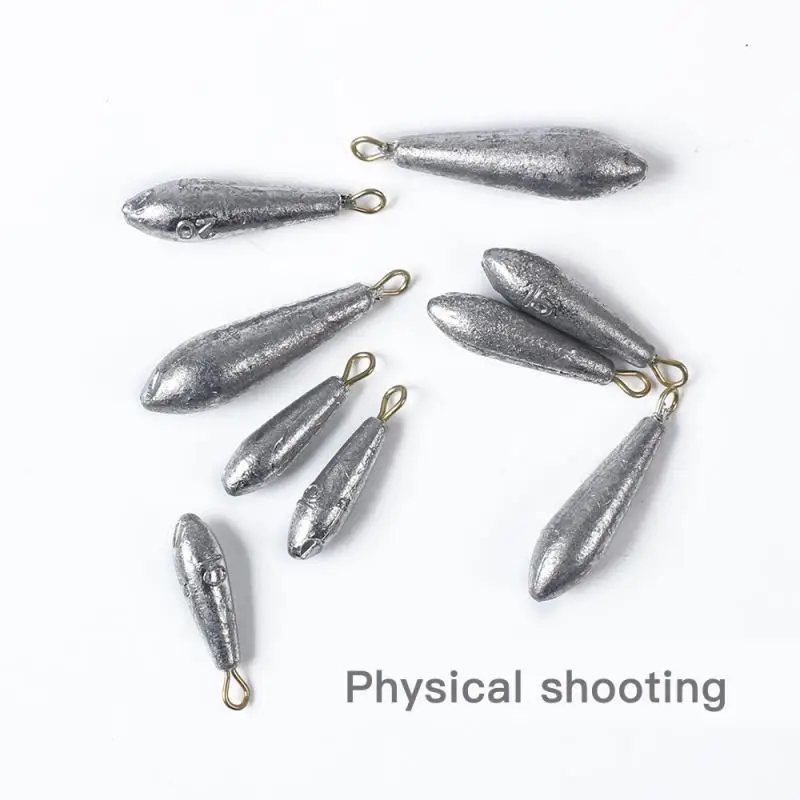 5pcs/box Drop Shape Fishing Sinker 10g-15g-20g-30g-40g-50g Drop Shot Weights & Pencil Sinkers Tackle Wholesale