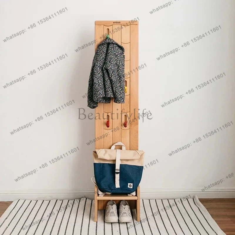 Rainbow hanger floor solid wood vertical children's bedroom bedside coat rack clothes rack