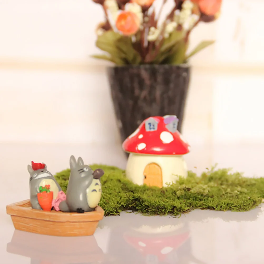 5 Pcs Mini Boat Home Decoration Resin Model Miniature Prop Simulation Fairy Dollhouse Decorations Micro Landscape