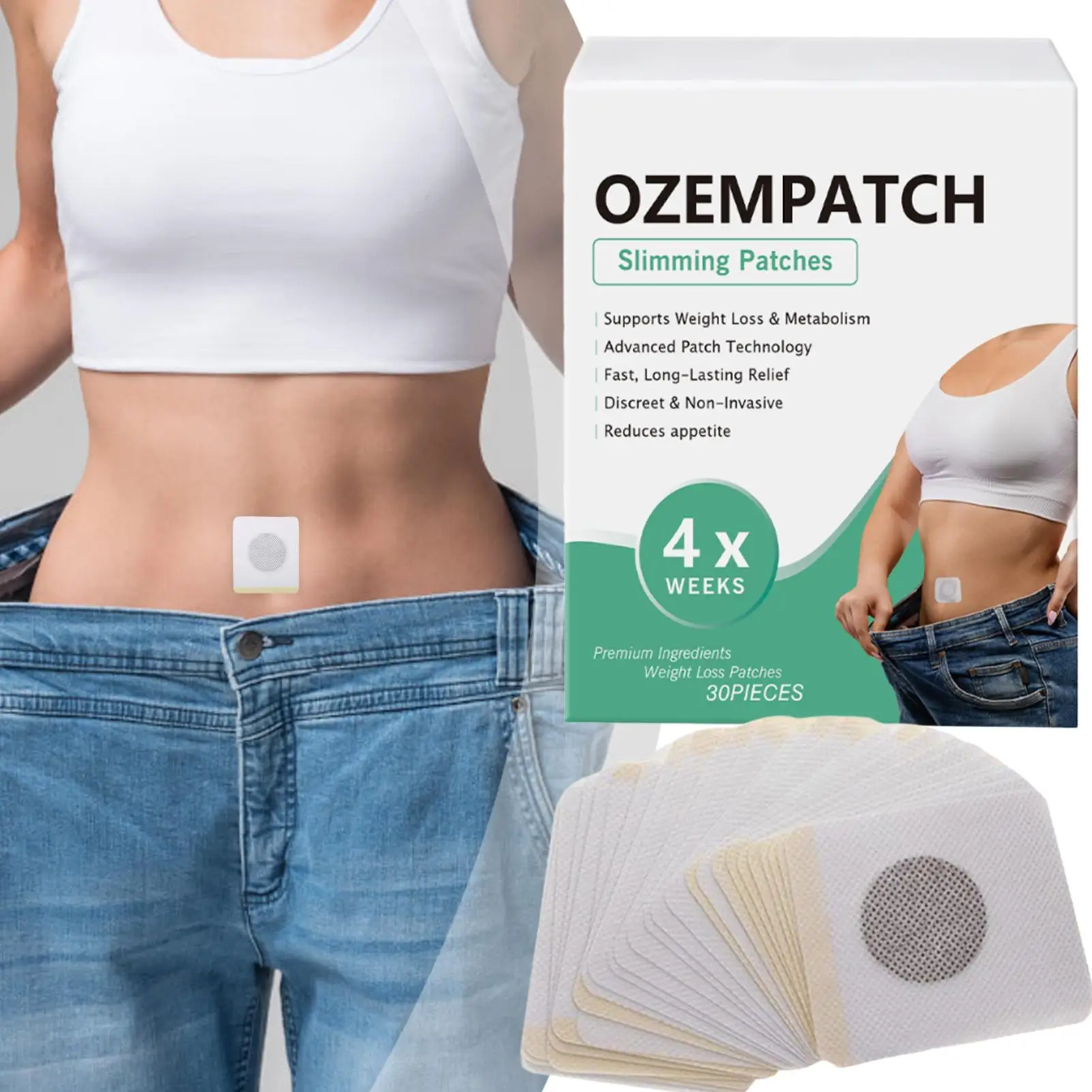 30pcs/set Slimming Patches For Weight Loss Fat Burn Stickers Natural Breathable Body Slimming Patches Tape For Skin Tightening