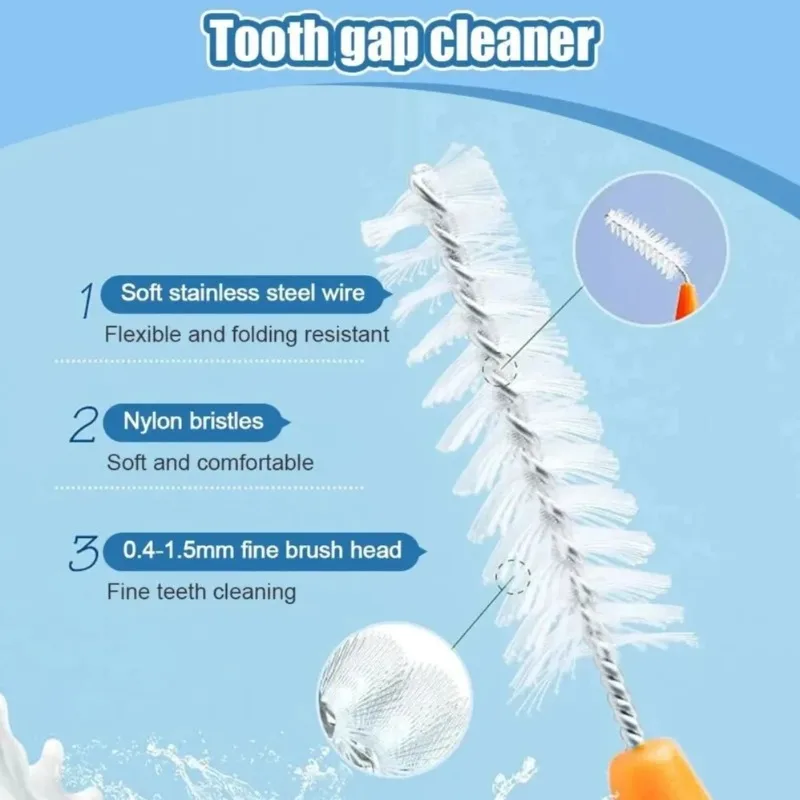 20 Pieces Interdental Brush Box Straight Orthodontic Tooth Gap Cleaner for Braces Dental Care
