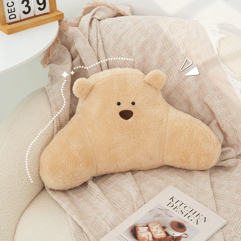 insWind Bejirog Bear Car Seat Cushion Long-Sitting Waist Support Cushion Cute Sofa Bay Window Backrest Headboard Waist Pillow