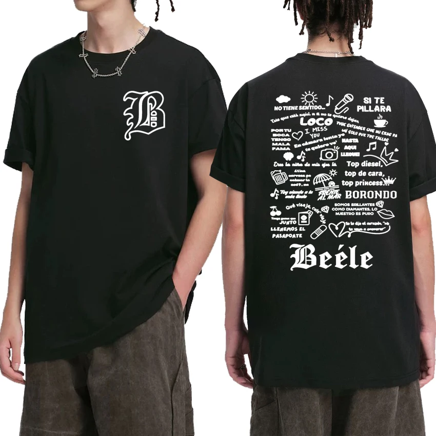 

Hot Sale Beele Borondo Tour 2025 Double Sided print short sleeve T-shirts Men Women Fashion Oversized Tops Unisex Cotton T shirt