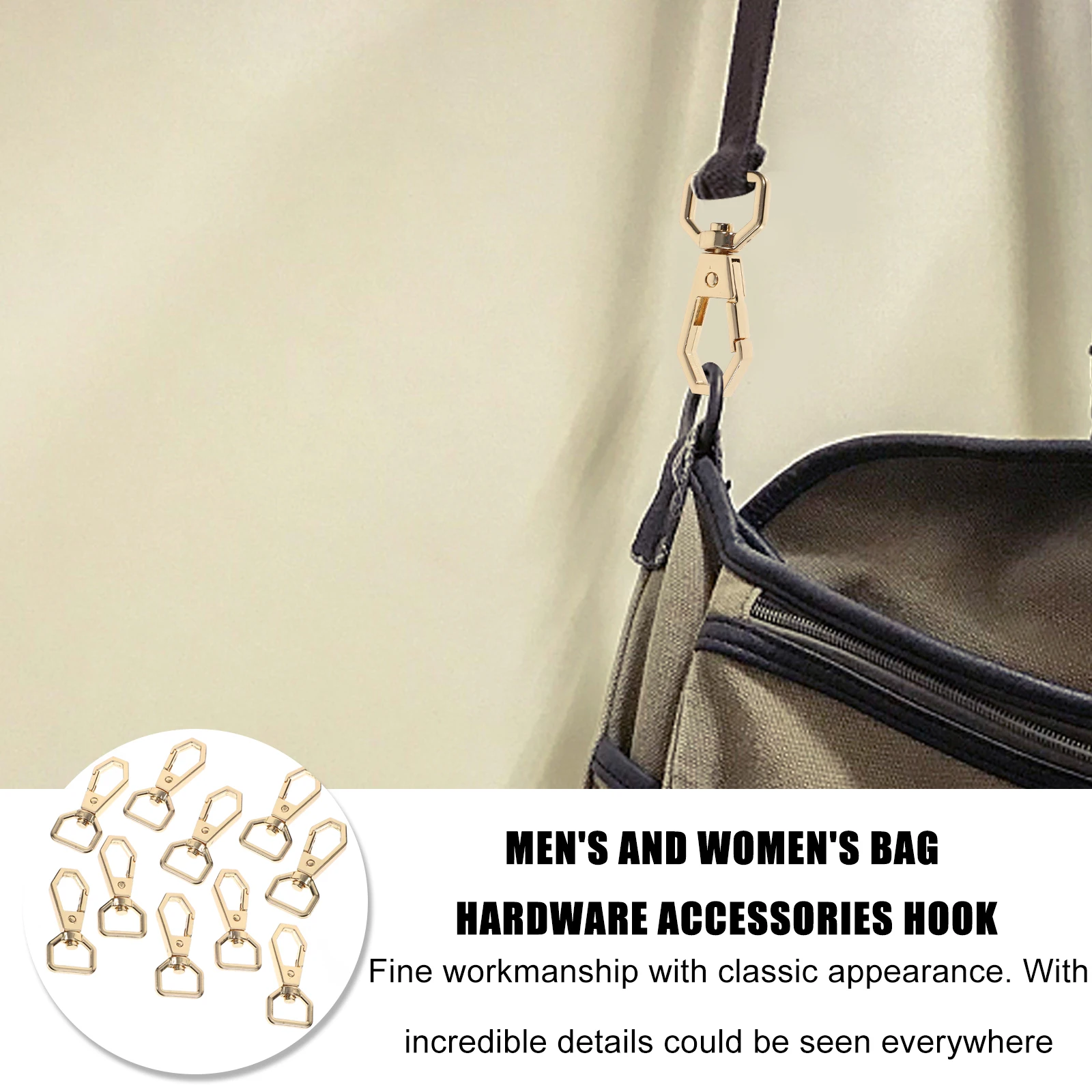 10pcs Hook Keychain Accessories Durable Compact Classic Alloy Key Rings Swivel Clasp Car Ring Jewelry Making