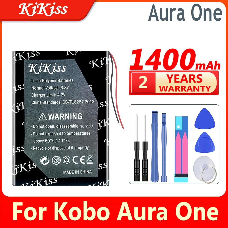 1400mAh KiKiss Powerful Battery For Kobo Aura One Battery For Kobo Forma E-ink E-book Reader Digital Batteries