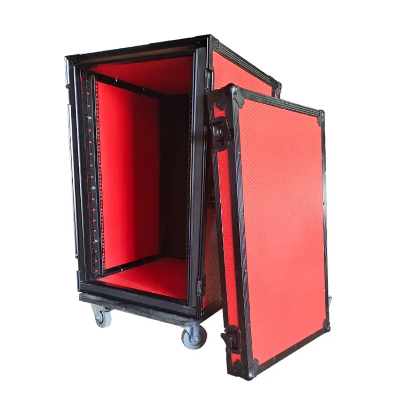 Aluminum Customized Shockproof 8U/10U/12U/18U/20U/22U/24U Storage Amp Rack Flight Case