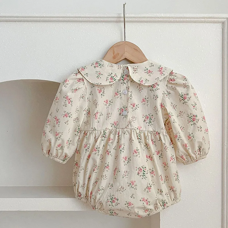 New Baby Clothing Floral One Piece Infant Newborn Baby Girl Bodysuits Polk Collar Princess Sweet Kids Romper Jumpsuit Newborns