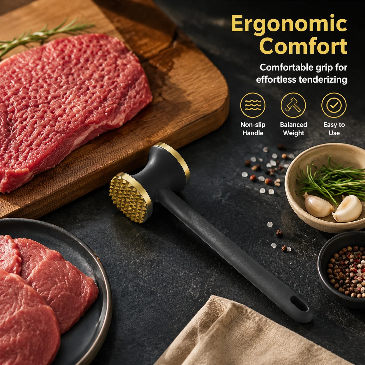 Kitchen Gadgets Modern - Marteau attendrisseur de viande robuste pour