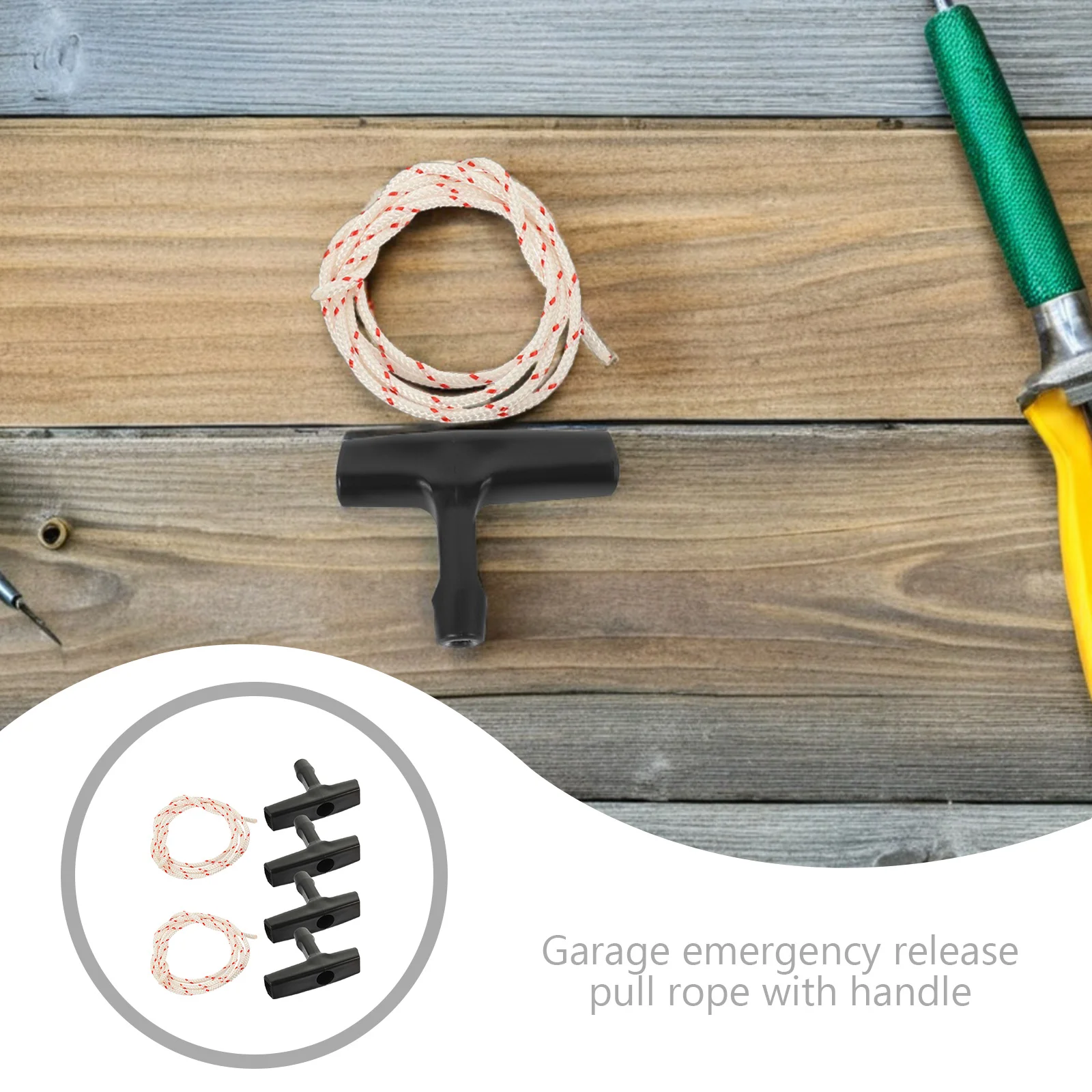 

2Sets Garage Door Pull Cord Rope Handle Kit Emergency Release Attic Stairs Attic Pull Down Cord Garage Door Pulls