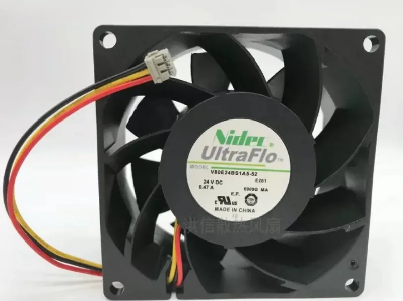Nidec 8038 V80E24BS1A5-52 DC24V 0.47A inverter cooling fan