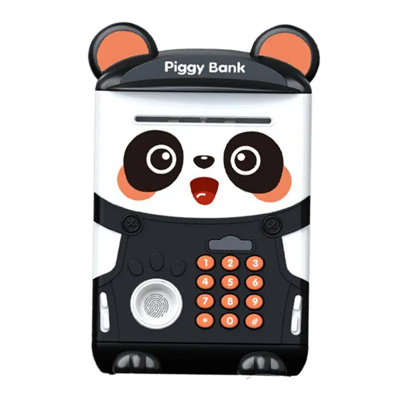 Panda Safe Box Fingerprint Piggy Mini Bank Cash Saving Bank Christmas Gift For Kids ATM Password Panda Money Box Fingerprint